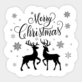 Merry Christmas with deers Sticker